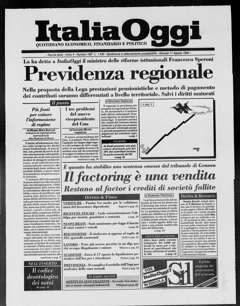 Italia oggi : quotidiano di economia finanza e politica